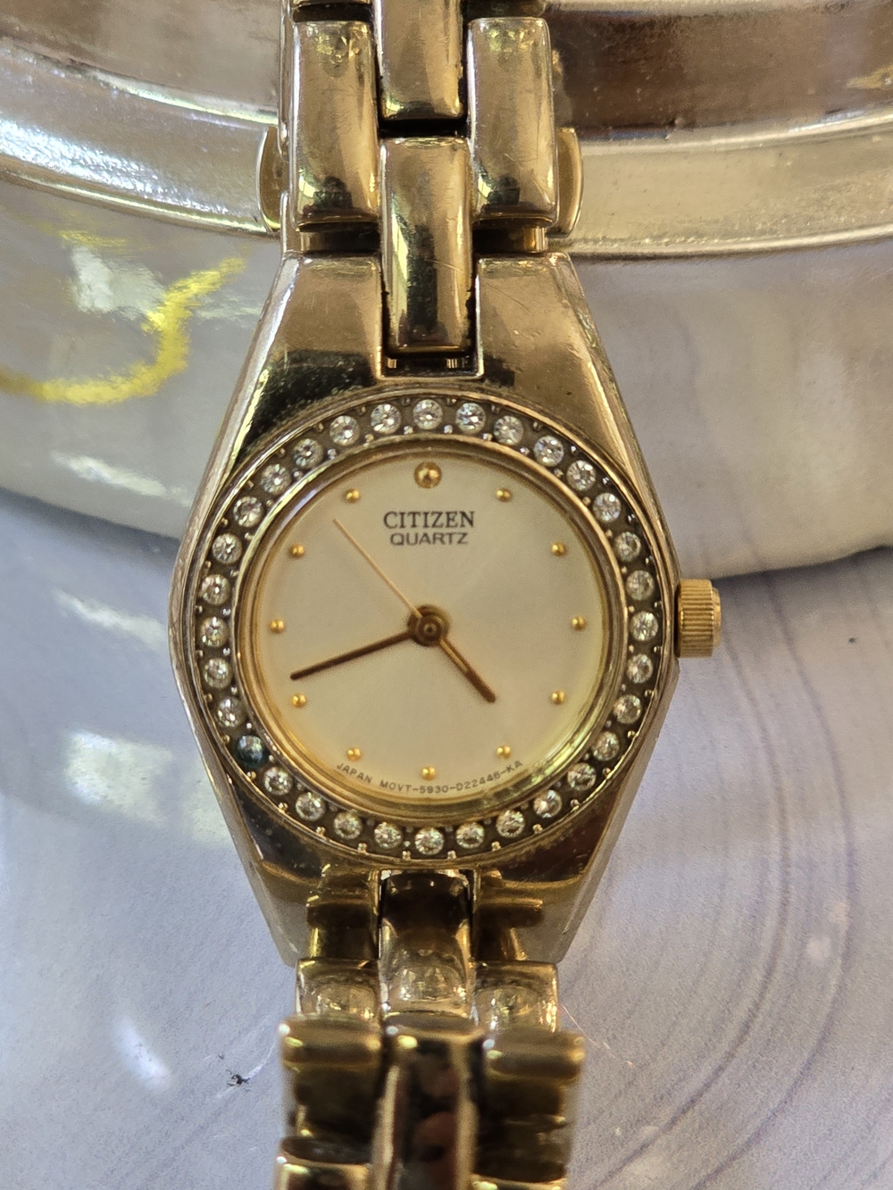 Citizen Quartz Women's Gold Crystal Accent Bracelet Watch